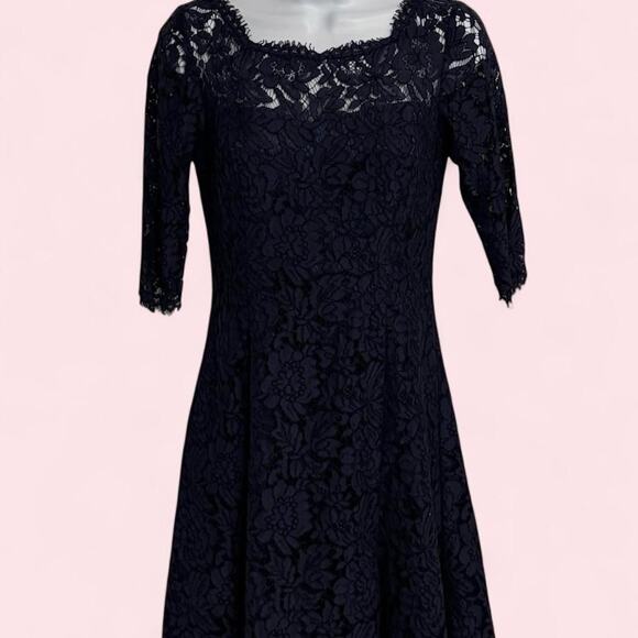 Eliza J Dresses & Skirts - Eliza j navy lace fit & flare cocktail dress